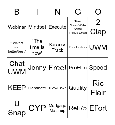 Sales Meeting Bingo! Bingo Card