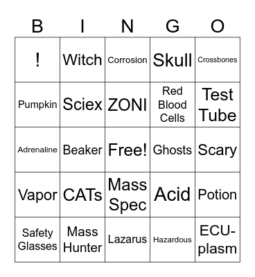 CMSL Halloween Bash Bingo Card