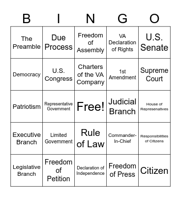 Quarter 1 - Review Bingo Card