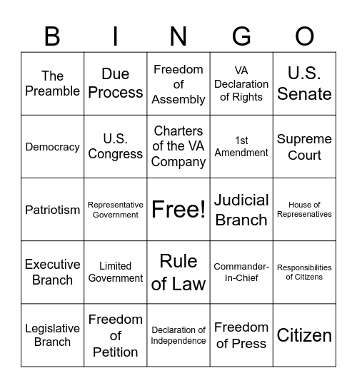 Quarter 1 - Review Bingo Card