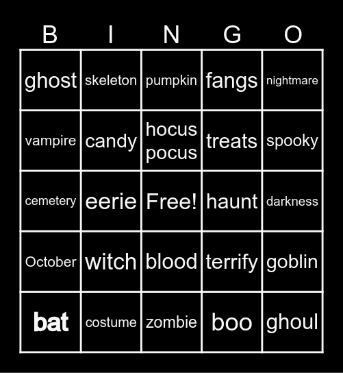 HALLOWEEN Bingo Card