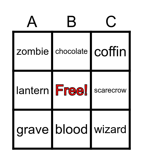 Halloween Bingo Card