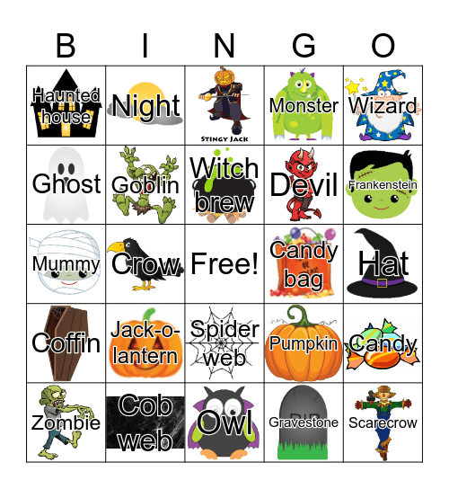 Halloween (with words) Bingo Card