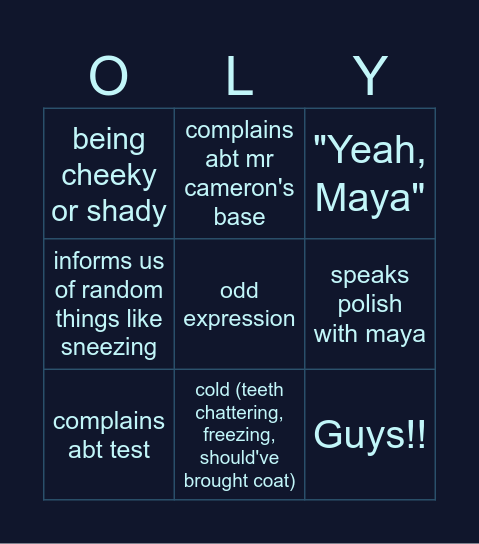 Ola Bingo Card