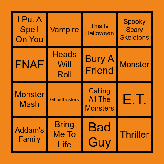 SPOOKY BINGO Card