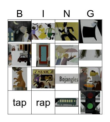 Rap a Tap Tap Rhyming Bingo Card