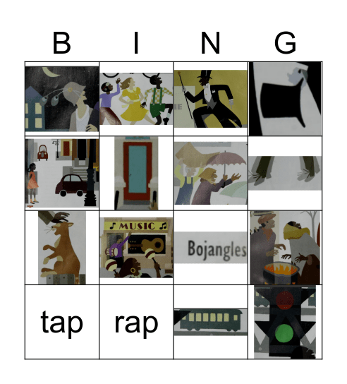 Rap a Tap Tap Rhyming Bingo Card