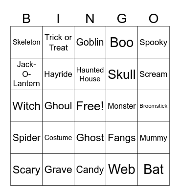 HALLOWEEN Bingo Card