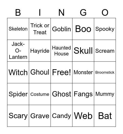 HALLOWEEN Bingo Card