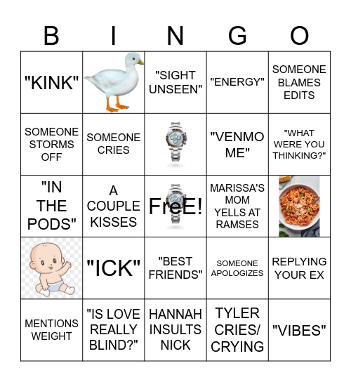 LIB Season 7 Reunion Bingo Card