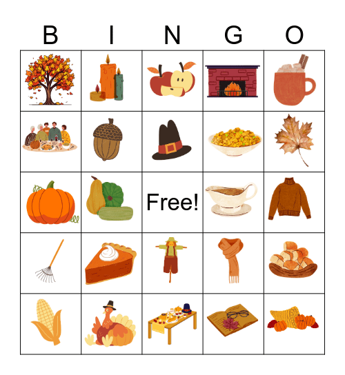 Thanksgiving BINGO Card