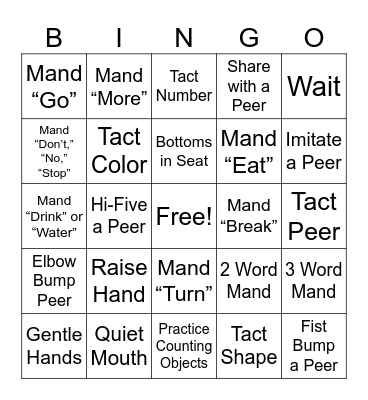 November Class Pass Bingo Card