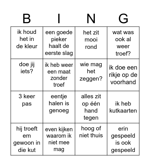 rik bingo Card