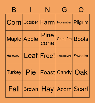 Fall Festival BINGO! Bingo Card