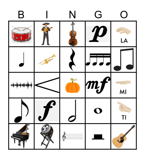 Music Bingo Card