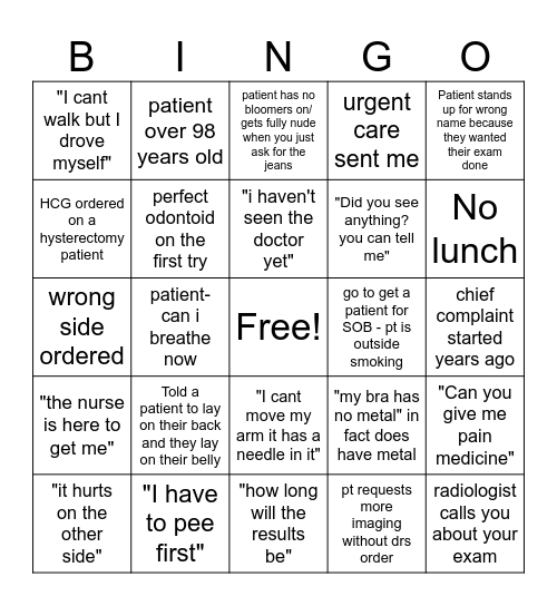 Rad Week 2024 Bingo Card