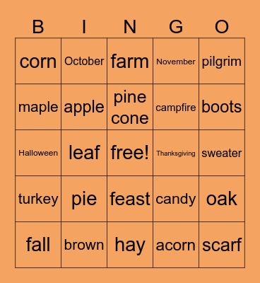 Fall Festival BINGO! Bingo Card