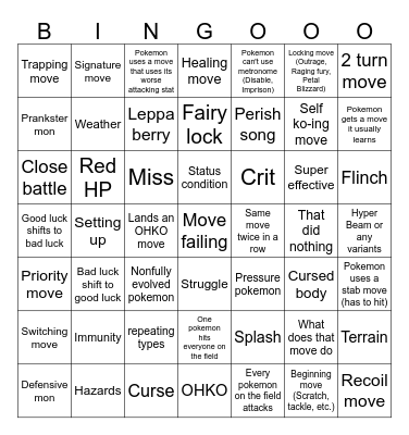 Metronome Battle League Bingo Card