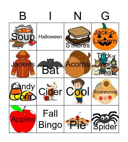 Fall Bingo Card