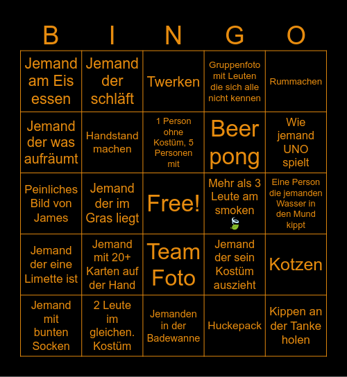 Halloween Bingo Card