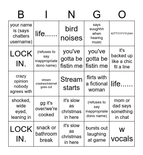 caseoh bingo Card