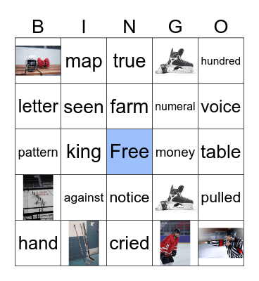 Hockey Bingo- Blue Bingo Card