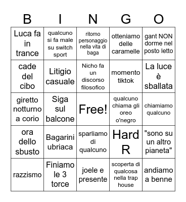 Halloween 2k24 Bingo Card