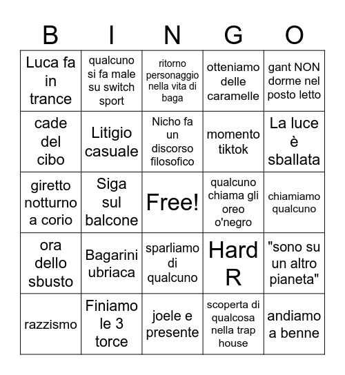 Halloween 2k24 Bingo Card