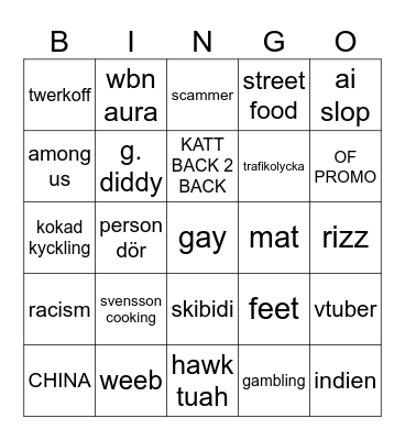 SVENSSON REELS BINGO Card