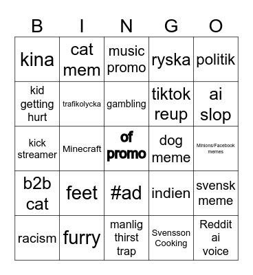 SvenStallsonGD's Bingo Card