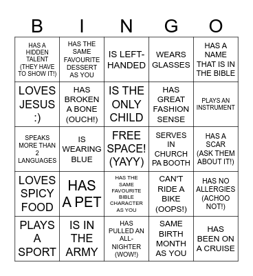 GET-TO-KNOW YA GATHERING! Bingo Card