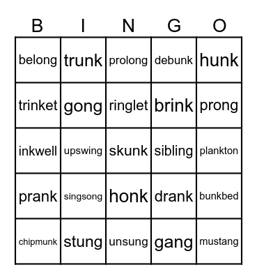 welded sounds Bingo Card