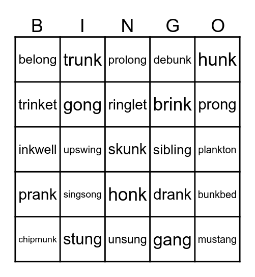welded sounds Bingo Card