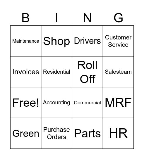 EMH Bingo Card