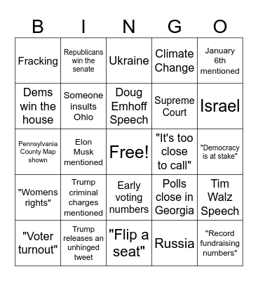 Election Bingo Card