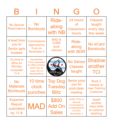 November Bingo (week 1 of 4) Bingo Card