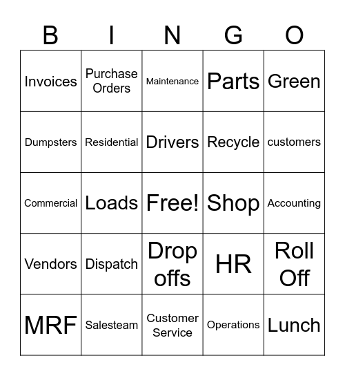 EMH Bingo Card