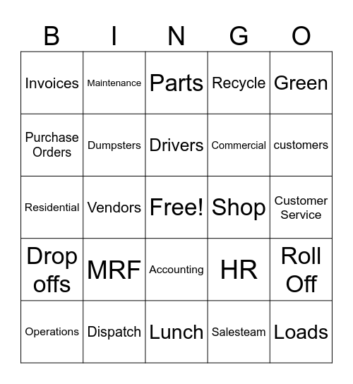 EMH Bingo Card