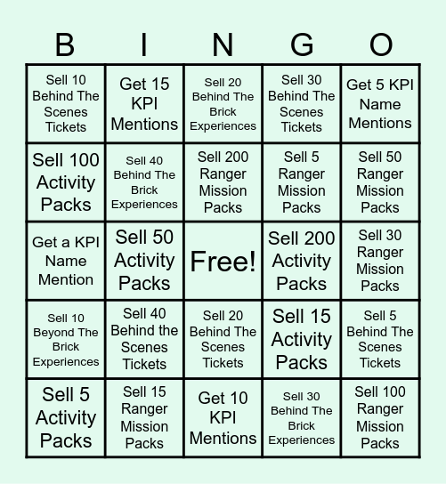 Admissions Bingo! Bingo Card