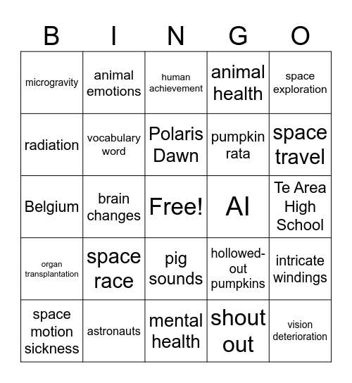 CNN 10 Bingo Card