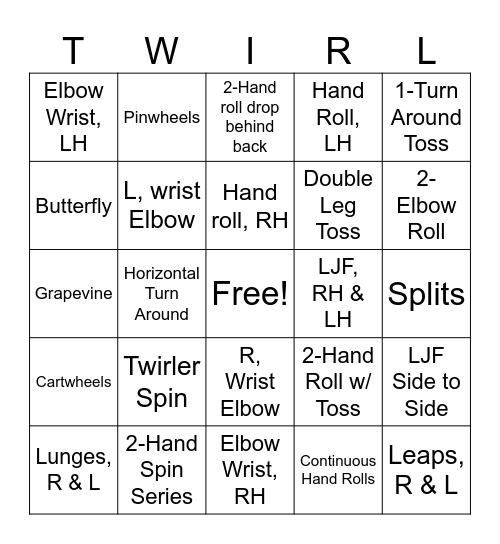 Baton Twirling 2 Bingo Card