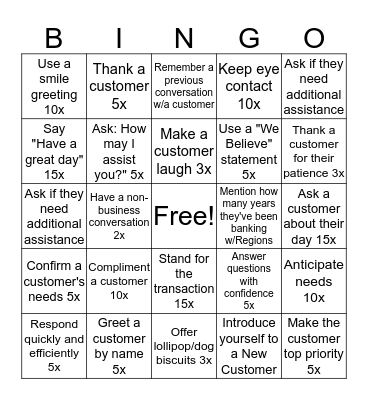 KDS Bingo Card