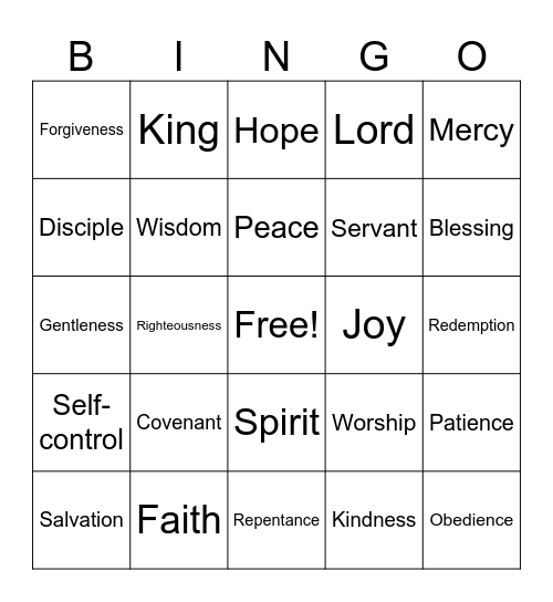 The Word Bingo Edition Bingo Card