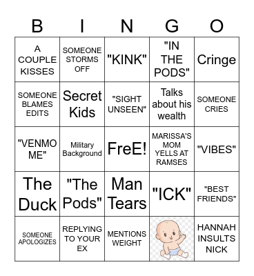 LIB Season 7 Reunion Bingo Card