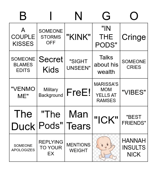 LIB Season 7 Reunion Bingo Card