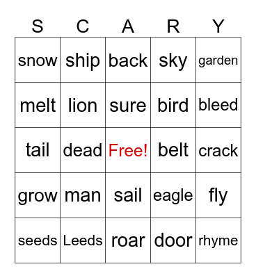 Scary Stories to Tell in the Dark- A Man Who Lived in Leeds Bingo Card