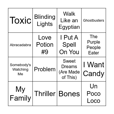 Halloween Bingo Card
