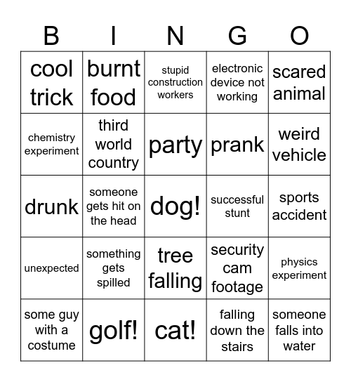 Unusual Memes Bingo Card