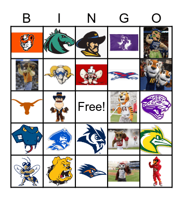 Texas College Bingo Card