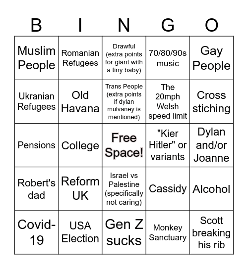 Conversations My Grandparents Have Bingo Card